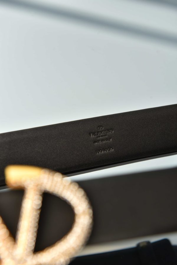 Garavani Vlogo Crystal Buckle Leather Belt - Image 5
