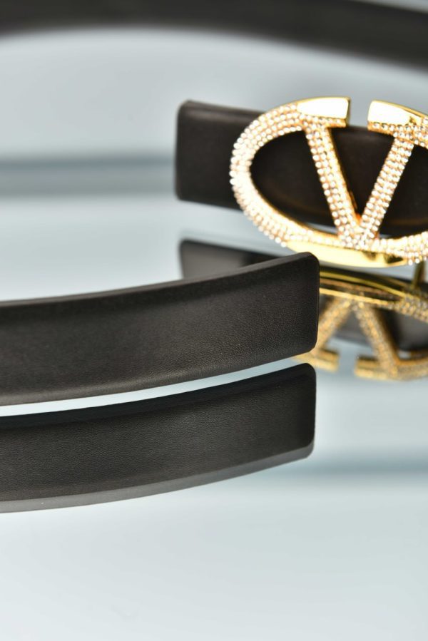 Garavani Vlogo Crystal Buckle Leather Belt - Image 8