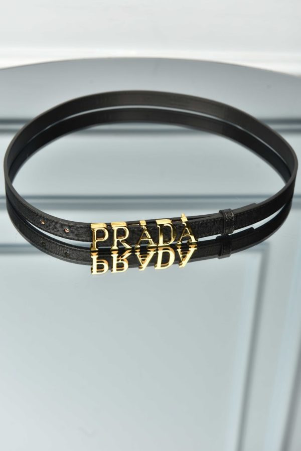 Lettering Logo Saffiano Leather Belt - Image 7