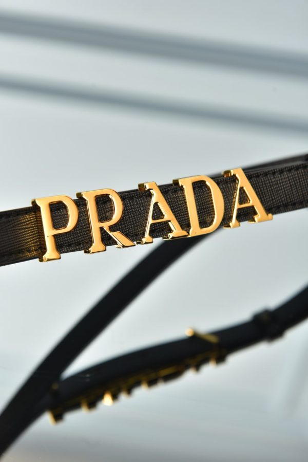 Lettering Logo Saffiano Leather Belt - Image 6
