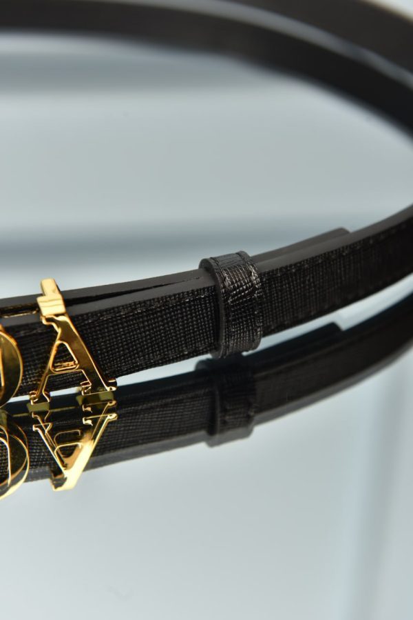 Lettering Logo Saffiano Leather Belt - Image 5