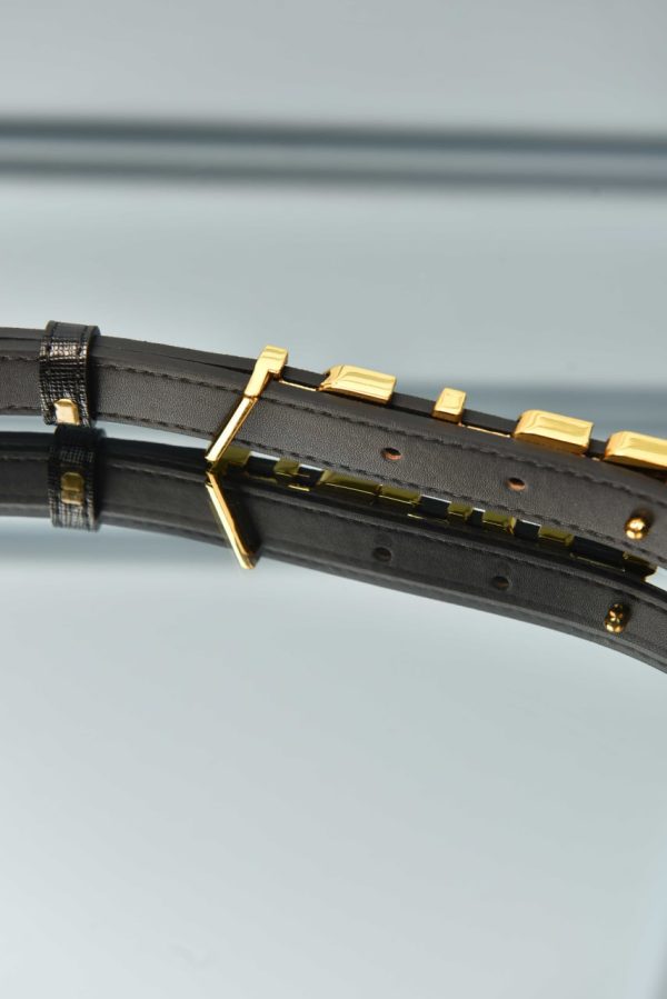 Lettering Logo Saffiano Leather Belt - Image 4